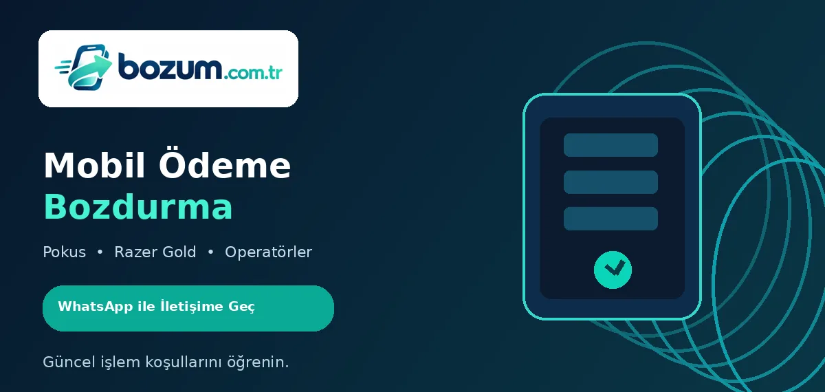 Mobil Ödeme Bozdurma Afişi Pokus, Razer Gold ve operatör hizmetleri tanıtım afişi